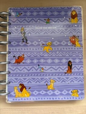 The Lion King Happy Planner Pale Yellow Dot Cover with Month Stickers